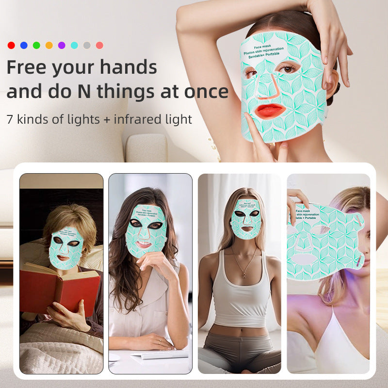 8-Color LED Light Therapy Silicone Beauty Mask for Skin Rejuvenation