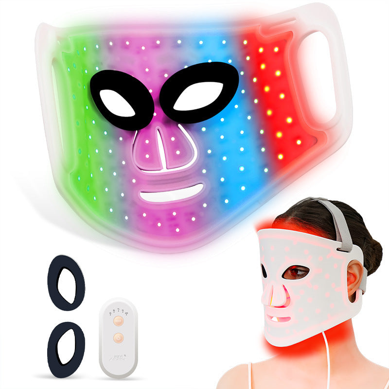 LED Facial Phototherapy Mask with 98 Light Beads – Red, Blue, Green & Purple