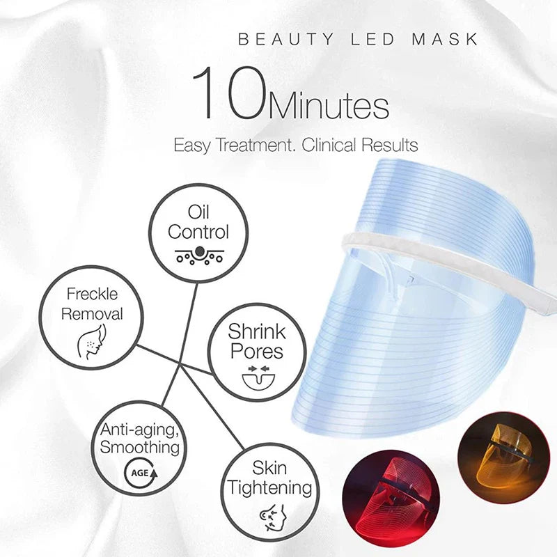 3-Color LED Light Therapy Face Mask