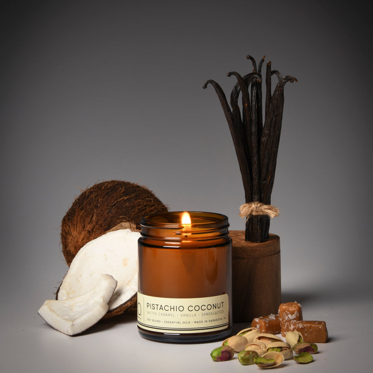 Pistachio Coconut Soy Blend Candle — Coconut, Pistachio & Vanilla