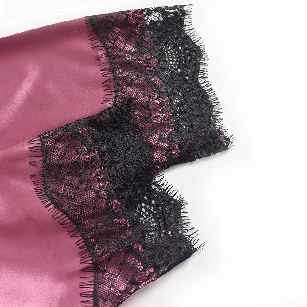 Lace & Satin Kimono Robe Set – Luxe Sleepwear & Loungewear for Women