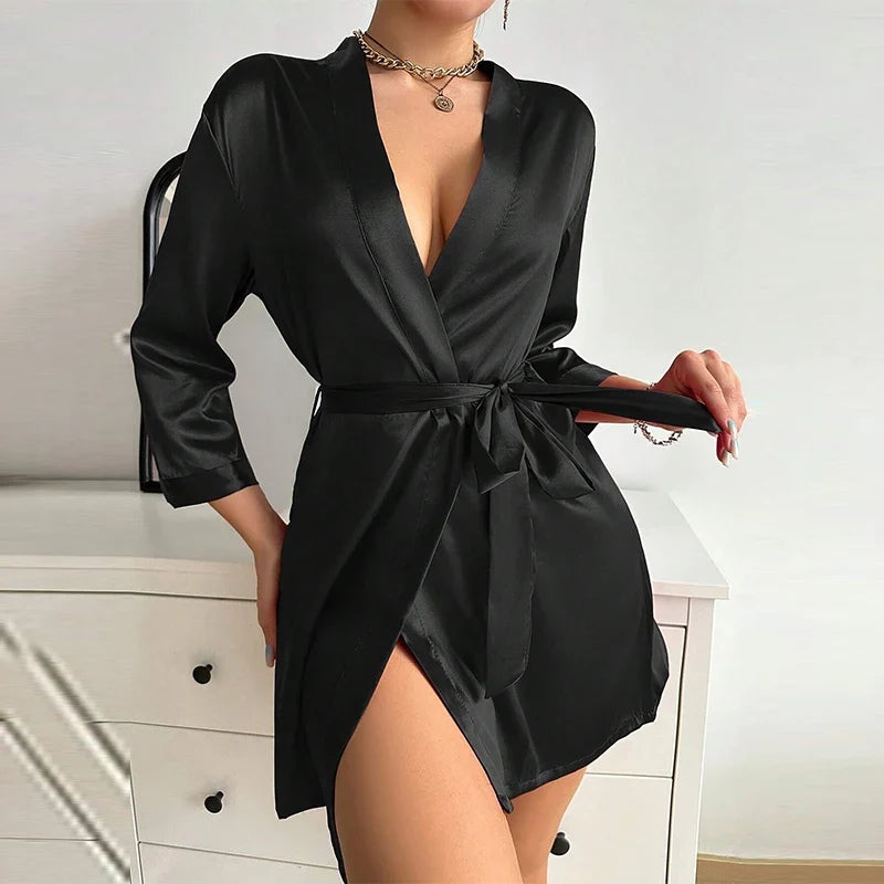 Satin Kimono Robe – Luxurious Spa Robe for Women