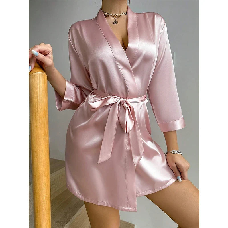 Satin Kimono Robe – Luxurious Spa Robe for Women