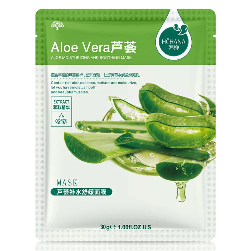 Natural Plant-Based Korean Sheet Face Mask (10-Pack)