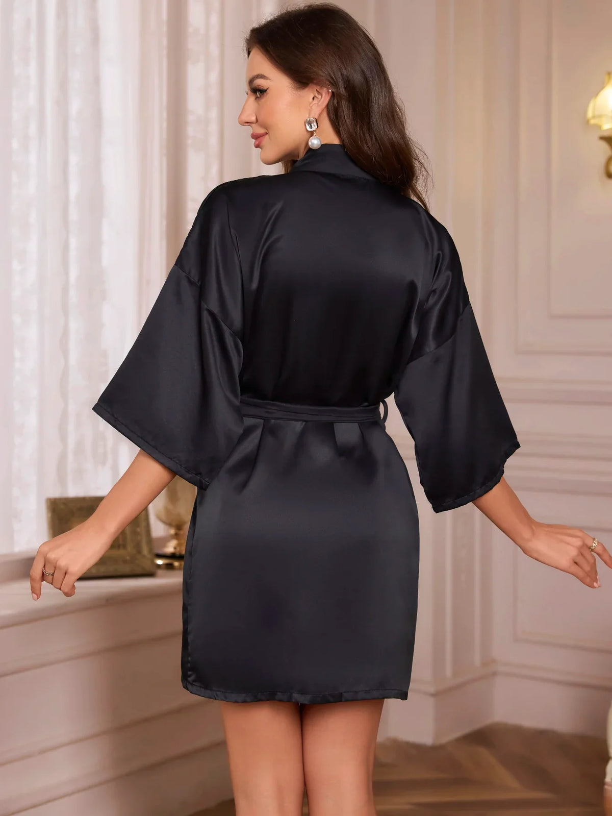 Elegant Lace-Up Bathrobe – Casual & Comfortable Women's Loungewear