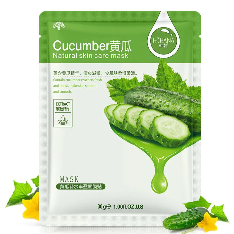 Natural Plant-Based Korean Sheet Face Mask (10-Pack)