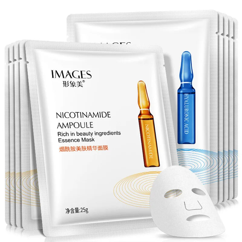 Hyaluronic Acid & Niacinamide Sheet Mask 10-Pack – Hydrating & Pore-Minimizing