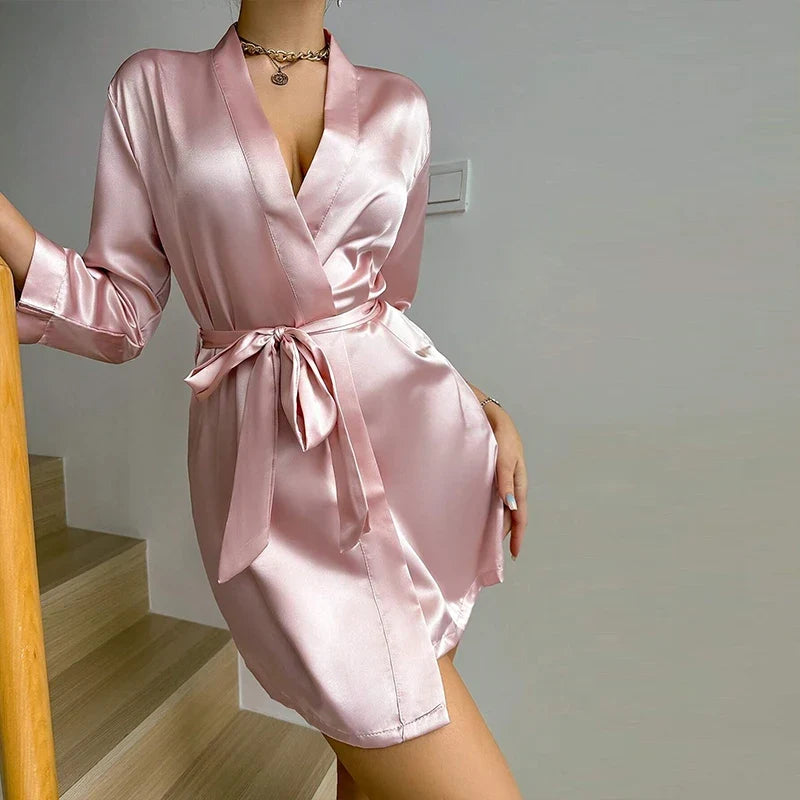 Satin Kimono Robe – Luxurious Spa Robe for Women
