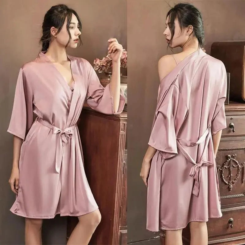 V-Neck Short Robe – Soft & Flirty Robe for Women